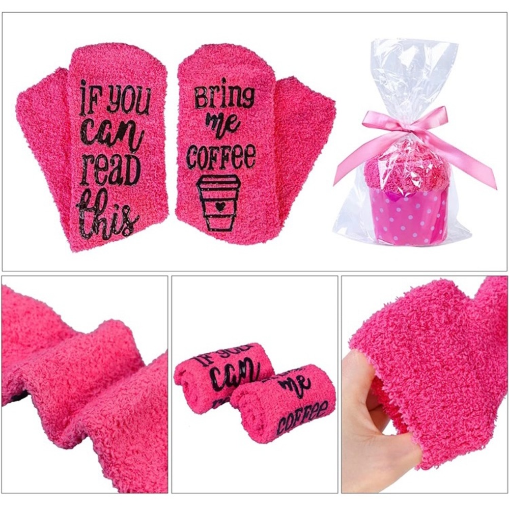 Fuzzy Slipper Socks-“If you can read this bring me coffee”